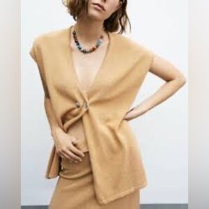 ZARA Cotton Blend Tunic Vest NWT
